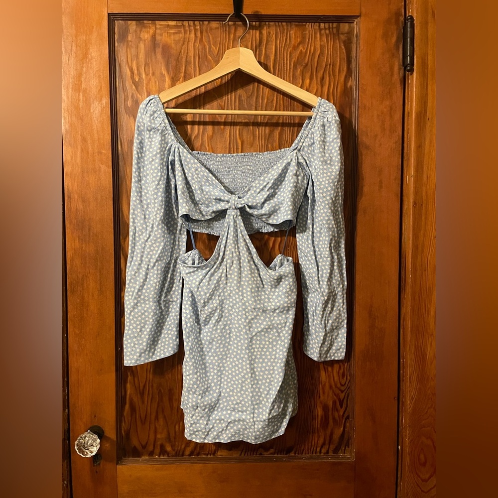 Sky to Moon Cut Out Baby Blue Dress
